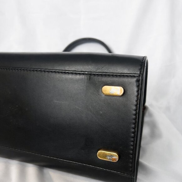 Authentic Tory Burch Lee Radziwill Black Leather Satchel Bag with Dust Bag - Picture 9 of 11